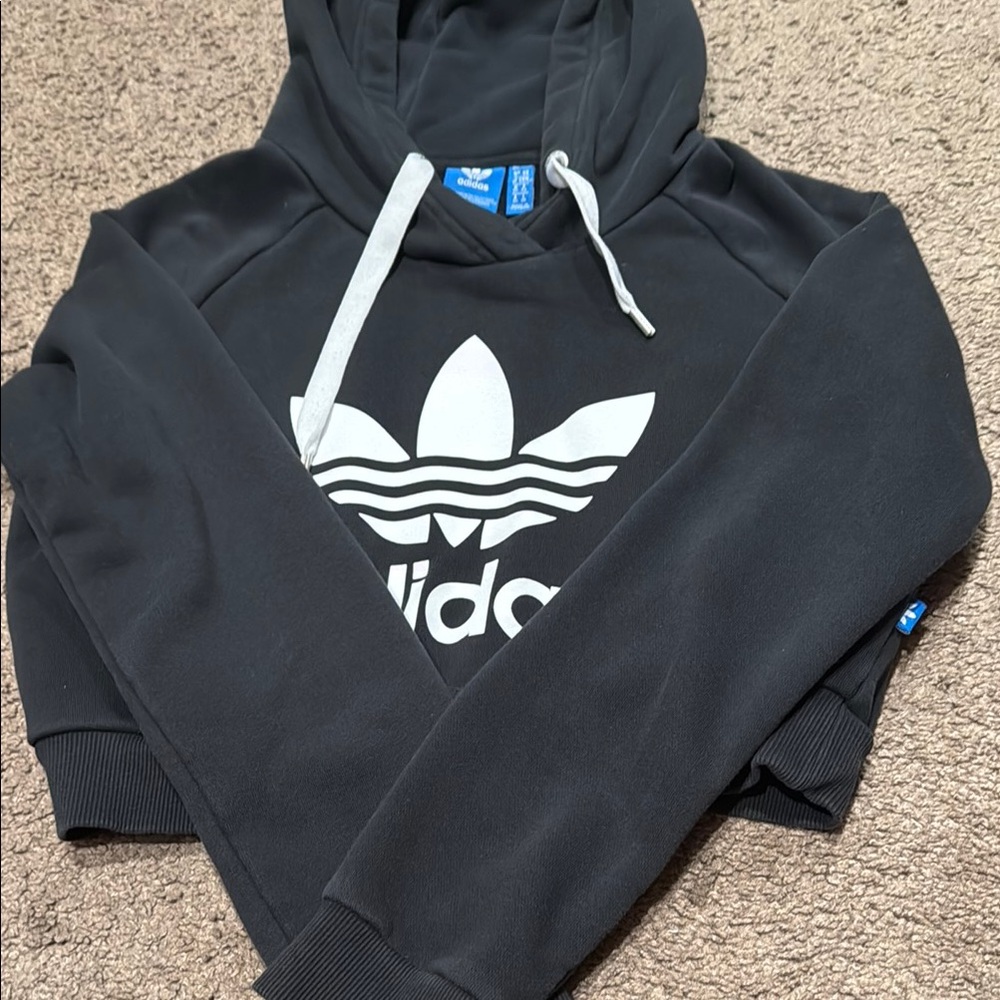 Adidas Black and White Cropped Jacket - Picture 3 of 3